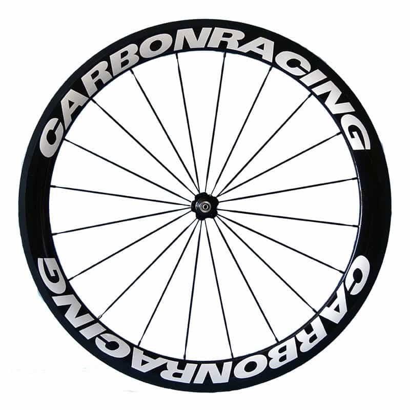 Carbon racing velgen met wit logo Carbon racing velgen met wit logo